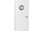 Дверь влагостойкая композитная гладкая Капель белая с иллюминатором